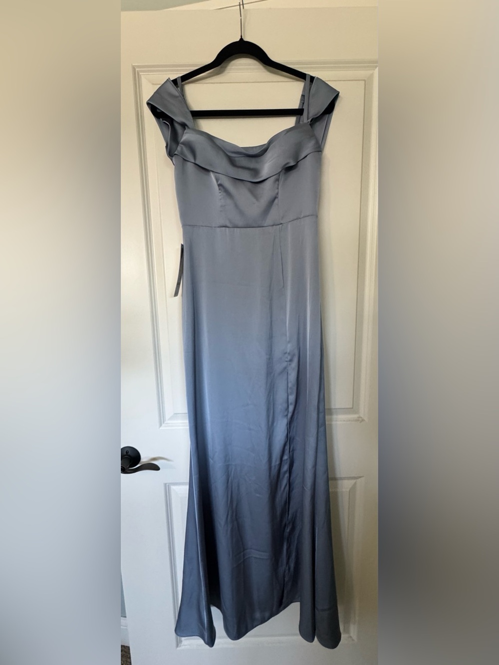 Azazie Callan Bridesmaid Dress size A6 dusty blue NEW! - Picture 3 of 10